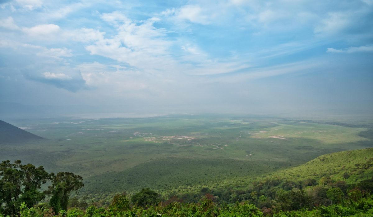 View from rim of Ngorongoro crater